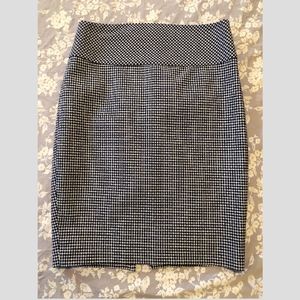 Blue Checkered Pencil Skirt || Express